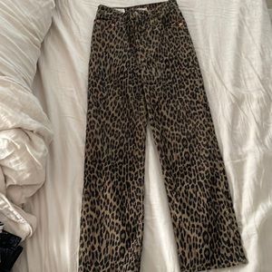 Levi’s leopard corduroy rib cage straight